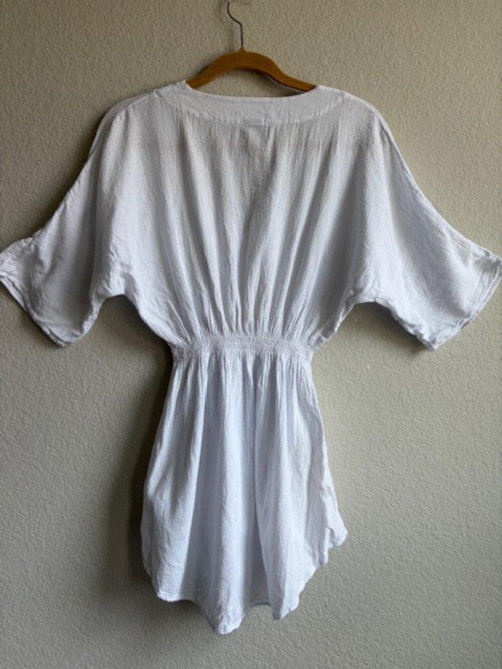 Blanco by Nature Womens White Peru Cotton Tunic Sz Med Crochet Boho Ethereal - Picture 3 of 11